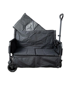 CARRELLO PIEGHEVOLE EUROGARDEN CON RUOTE E FUNZIONE PANCHINA IN ACCIAIO NERO 108X55,5X73 CM